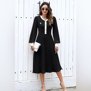 NWT ETCYY Women's Casual Long Sleeve Midi Dress